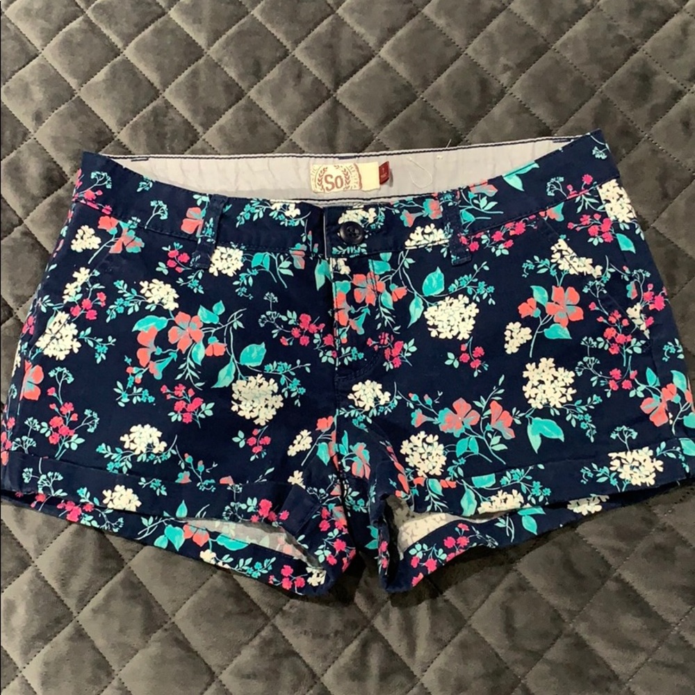 3/$15 floral jean shorts